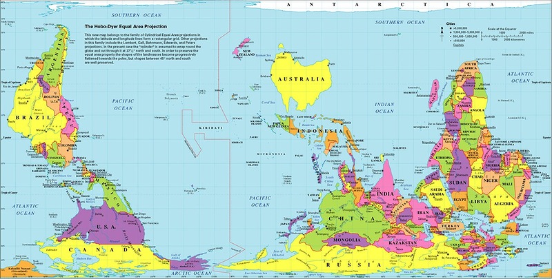 Карта мира с другой точки зрения
