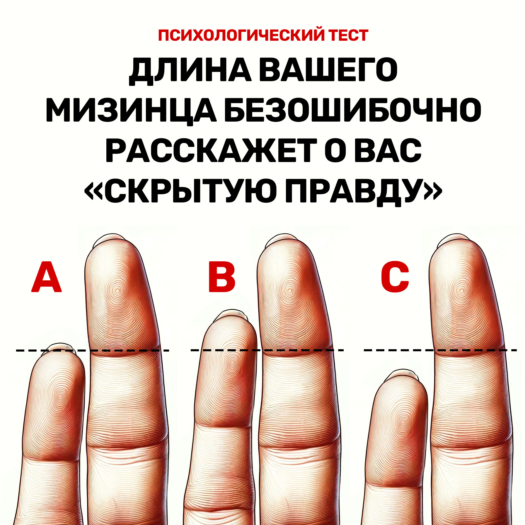 [тест] Длина вашего мизинца расскажет о вас «скрытую правду»